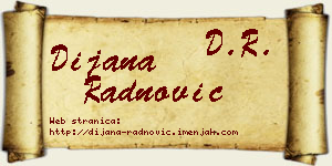 Dijana Radnović vizit kartica